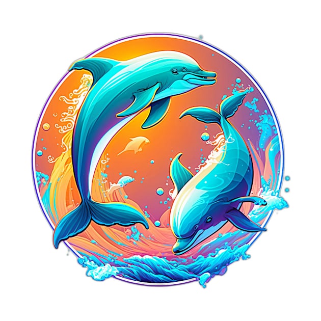 Duotone Dolphins Doing Tricks by Remix Rick