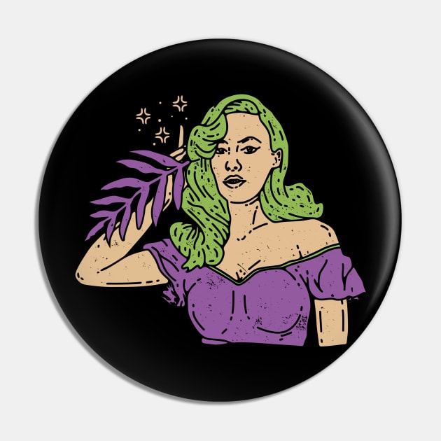 BEAUTY GIRL OLD SCHOOL Pin by TENSTUDIOART