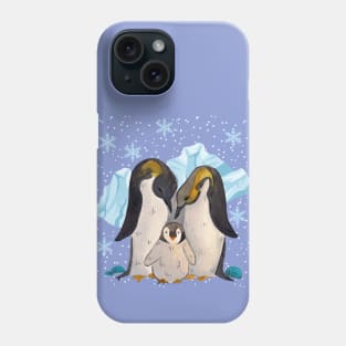 cute family of penguins Phone Case