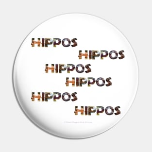 Hippos hippos hippos hippos - wildlife oil painting word art Pin