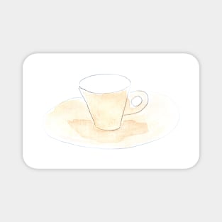 cup, dishes, watercolor, art, illustration, drink, food, tea, coffee, restaurant Magnet