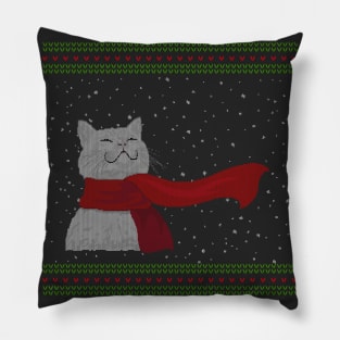 Knitted Snowcat (white) Pillow