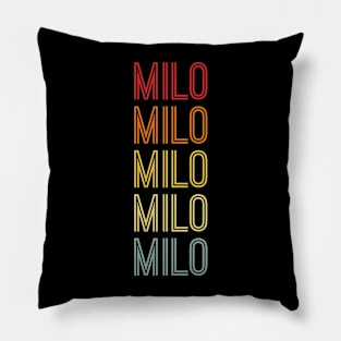 Milo Name Vintage Retro Pattern Pillow