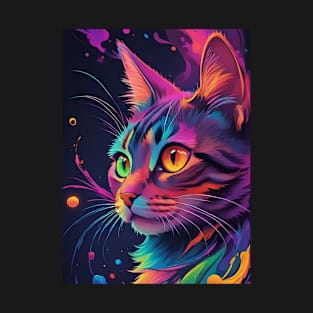 Colourful Curious Cat T-Shirt