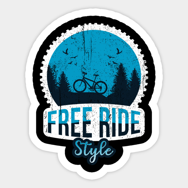Free Ride Style Bicycle Design With Nature Sky Free Ride Style Bicycle Sticker Teepublic Unique motorcycle stickers stickers designed and sold by artists. teepublic