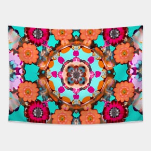 Colorful Flower Power Pattern Tapestry