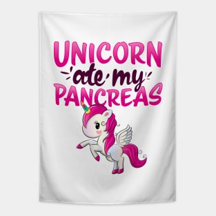 Unicorn ate my Pancreas I Kid Mom Diabetic gift idea T Shirt Tapestry