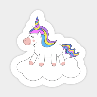 Cute Kawaii Unicorn on sky Magnet