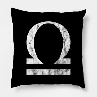 Libra Zodiac Horoscope in Distressed White Design Pillow