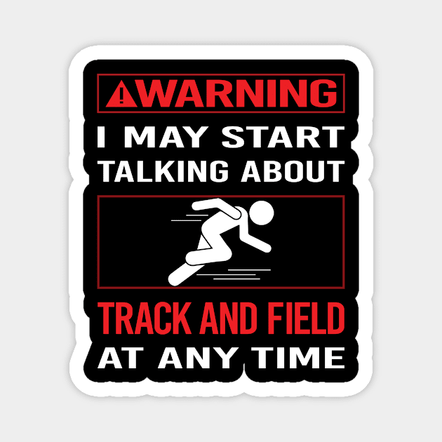 Red Warning Track And Field Magnet by relativeshrimp