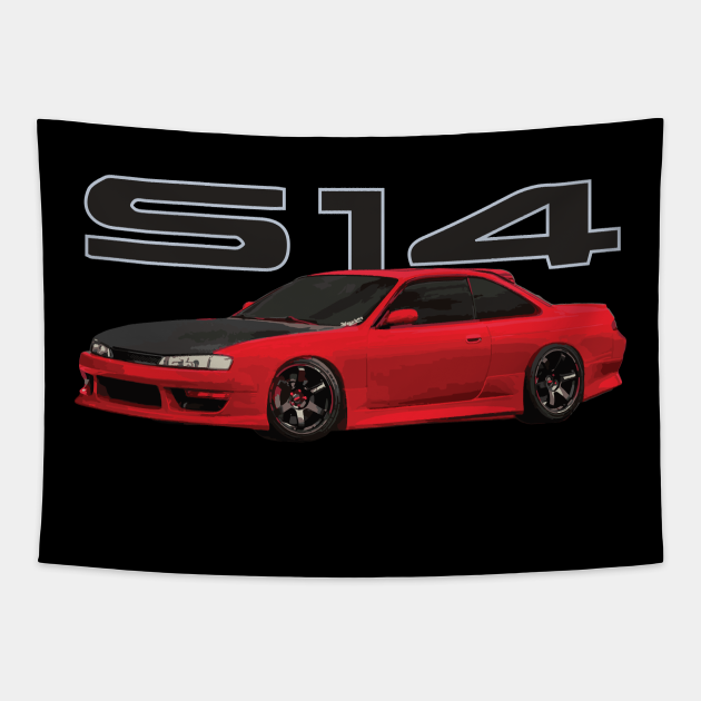 240 Sx Flame Red S14 Kouki Nissan 240sx Tapestry Teepublic