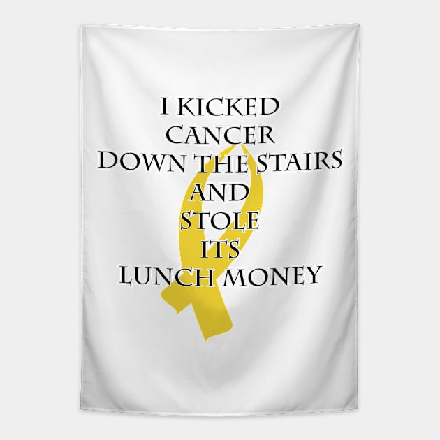 Cancer Bully (Gold Ribbon) Tapestry by BlakCircleGirl