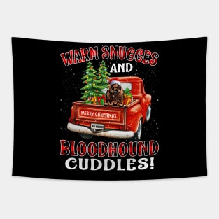 Warm Snuggles And Bloodhound Cuddles Ugly Christmas Sweater Tapestry
