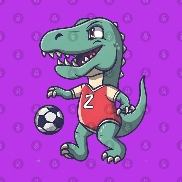 Cool dinosaur playing football by Spaceboyishere