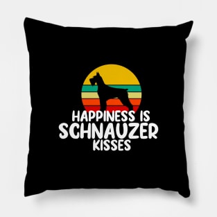 Happiness is Schnauzer Kisses T-Shirt, Schnauzer hoodie, I love Schnauzers Dog, Schnauzer lover gift vintage Pillow