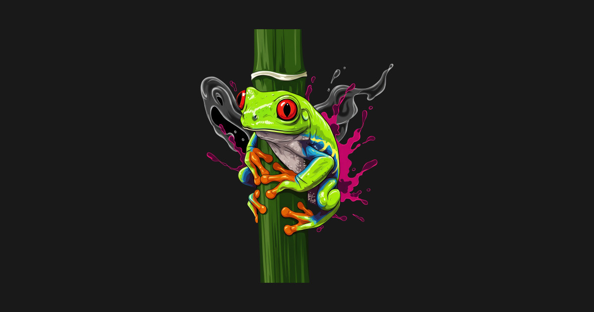 Vibrant Tree Frog Design - Frog - T-Shirt | TeePublic