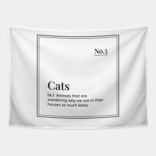 Funny definition art  - Cats - minimal design - white Tapestry