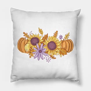 Fall Flowers and Pupmkins Pillow