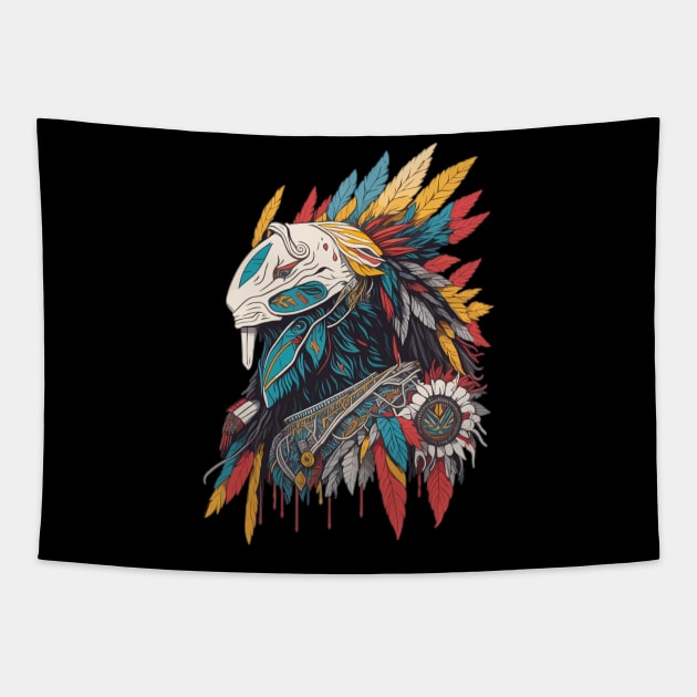 wild native totem art Tapestry by marklink