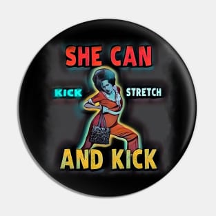 Funny Cartoon Of  Sally O'Malley Can Kick Stretch Anddd Kick Pin