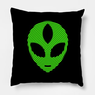 3rd eye Alien; Green Radial Pillow