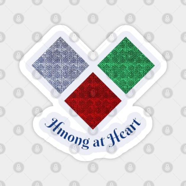 Hmong at Heart – Colorful Tribal Diamond Pattern Magnet by Pimcolle