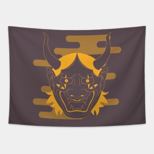 Hannya Mask HM001- GOLD/YELLOW Tapestry