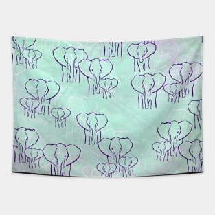 Pastel Elephants Tapestry