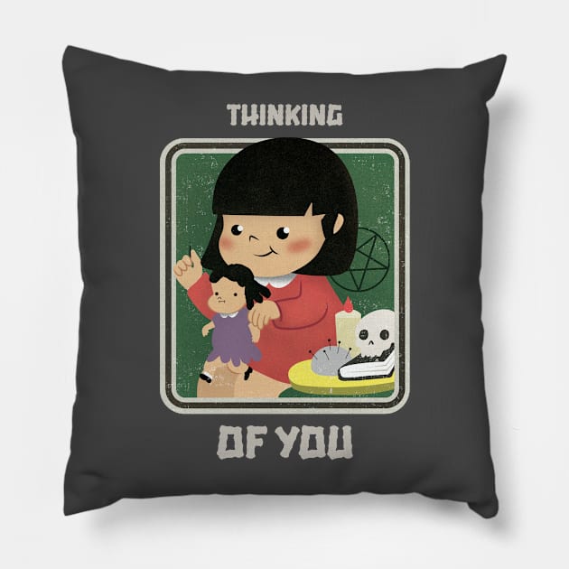 Cute Retro "Thinking Of You" Parody Pillow by TOXiK TWINS