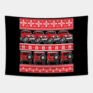 FJ40 Christmas Sweater Red Tapestry