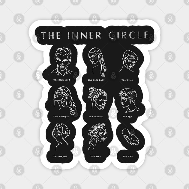 ACOTAR Inner Circle Minimalist White Magnet by baranskini