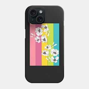 Tropical Stripes and Flowers Phone Case