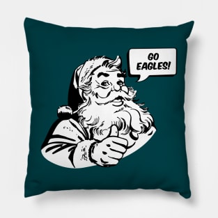 Retro Santa Claus Go Eagles Pillow