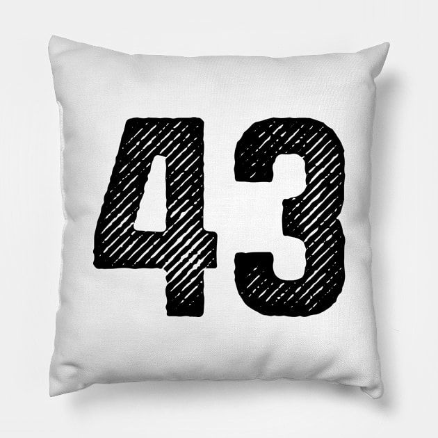 Rough Number 43 Pillow by colorsplash