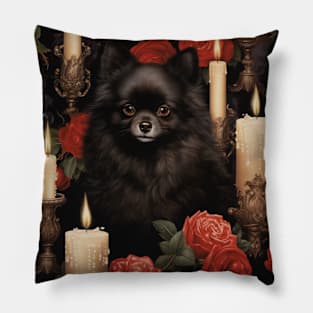 Gothic Black Pomeranian Pillow