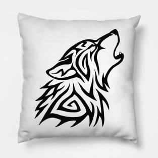 Tribal Wolf Howl Pillow