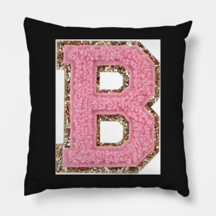 Preppy pink varsity letter Pillow