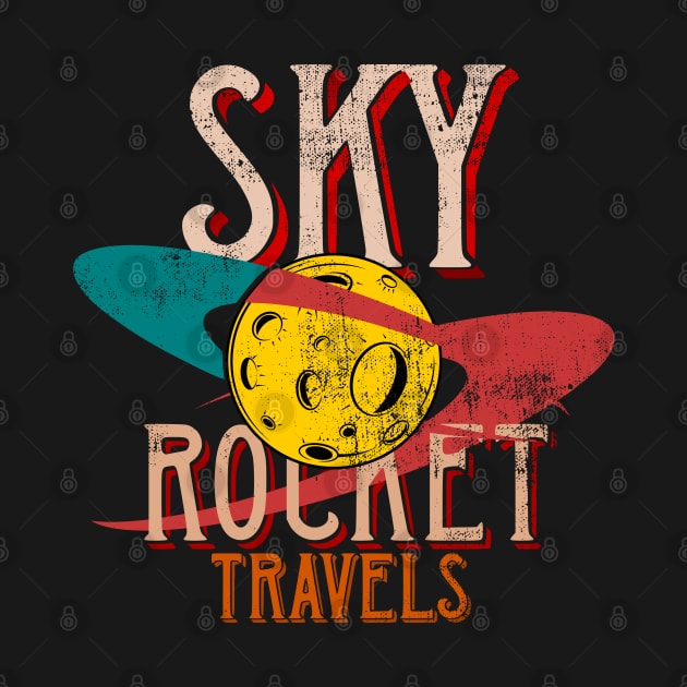 Sky Rocket Travels sci fi futuristic vintage space tourism badge logo by SpaceWiz95