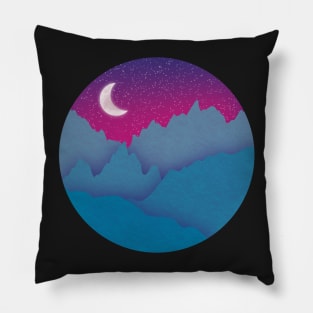 Mountains Under A Night Sky Pillow