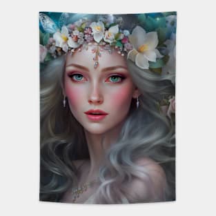 SUMMER FLOWERS FAIRY MAIDEN Tapestry