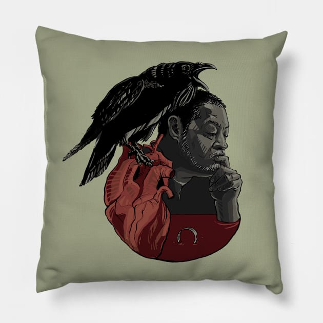 Well pecked heart II Pillow by slowmotion_s