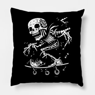 funny Skull Skater Pillow