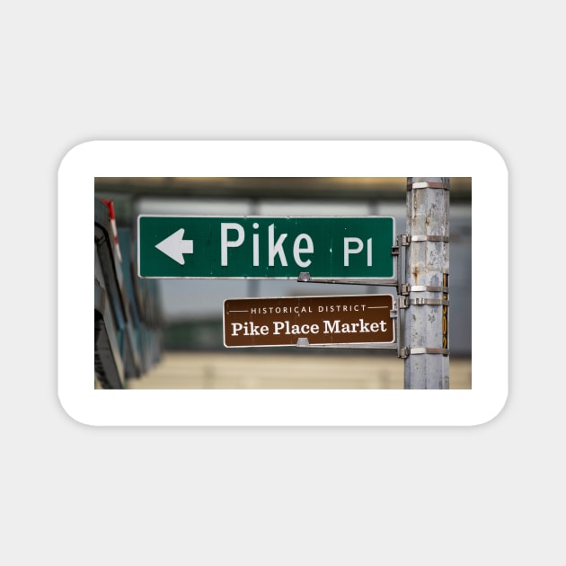 Pike Place Street Sign Magnet by jforno