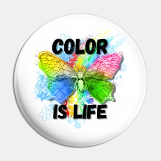 Color is Life Rainbow Butterfly Pin