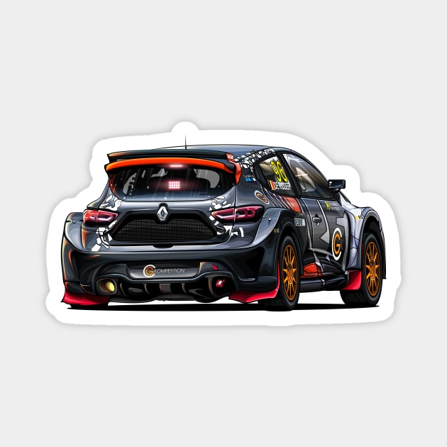 Renault Clio RX Super Car Magnet by Mario Ramos Rally Art