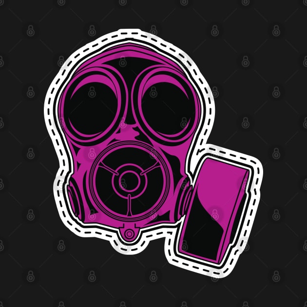 Bright Pink Gas Mask by Phil Tessier