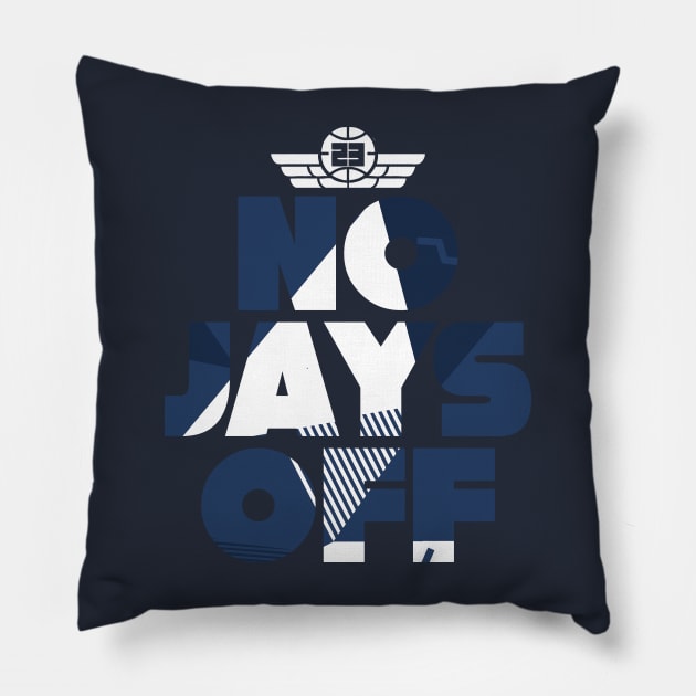 No Jay Off Brave Blue Pillow by funandgames