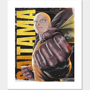 Saitama One Punch Man Hero Manga Anime Poster Canvas Art Prints