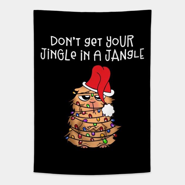 Funny Don't Get Your Jingle in a Jangle Christmas Tapestry by Dibble Dabble Designs