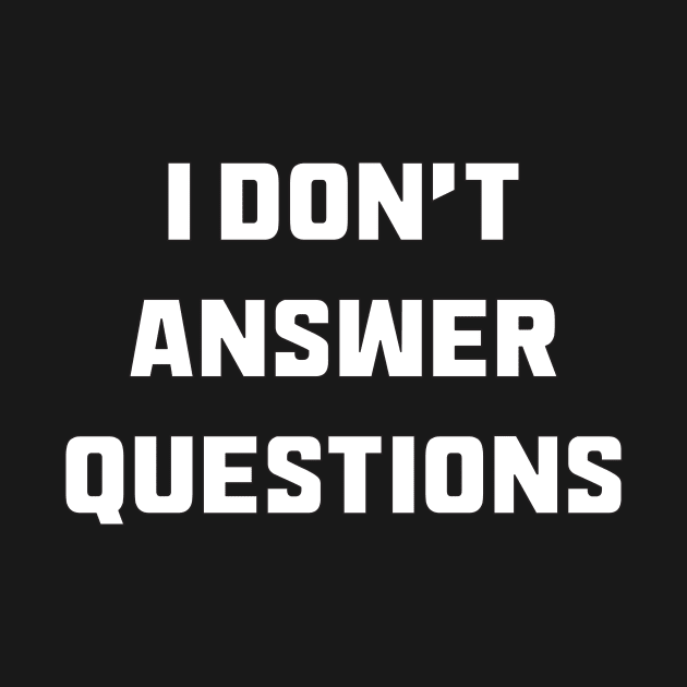 I Don't Answer Questions by Thinkblots